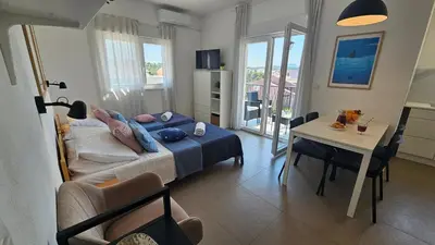 TV i/ili zabavni centar u objektu WhiteHouse Brodarica SKY Apartment - close to Beach with Restaurant