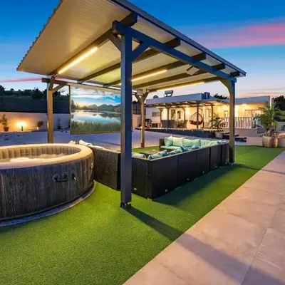 Villa VERONICA with CINEMA PROJECTOR by the HEATED POOL and JACUZZI