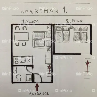 Tlocrt objekta PIROVAC APARTMENTS ***