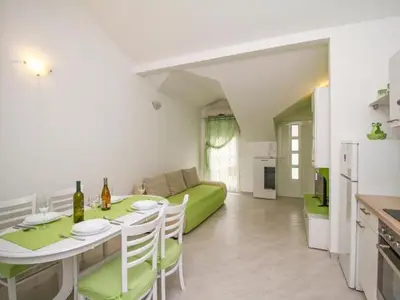 Kuhinja ili čajna kuhinja u objektu Apartment in Brodarica with sea view, balcony, air conditioning, WiFi 5183-2