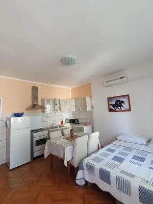 Kuhinja ili čajna kuhinja u objektu Apartment in Brodarica with balcony, air conditioning, WiFi 5185-2