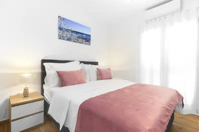 Krevet ili kreveti u jedinici u objektu Panoramic apartment Malis