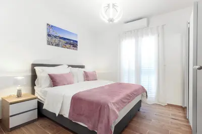 Krevet ili kreveti u jedinici u objektu Panoramic apartment Malis