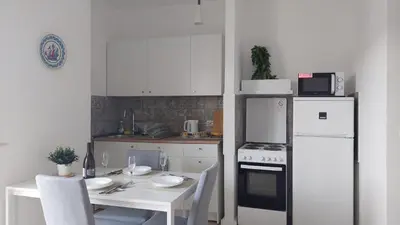 Kuhinja ili čajna kuhinja u objektu Holiday apartment in Zaboric with sea view, balcony, air conditioning, WiFi 5177-2