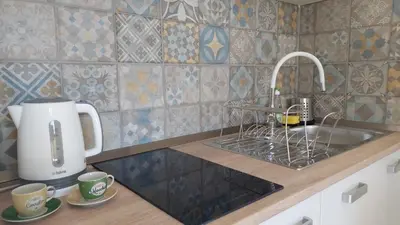 Kuhinja ili čajna kuhinja u objektu Holiday apartment in Zaboric with sea view, balcony, air conditioning, WiFi 5177-4
