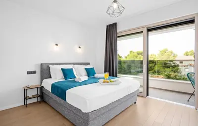 Krevet ili kreveti u jedinici u objektu Beach Front Home In Srima