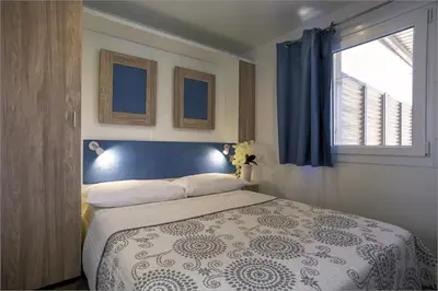 Krevet ili kreveti u jedinici u objektu Mobile Home Luka plaza Slanica, Murter