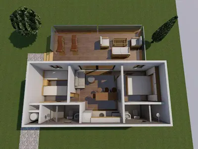 Tlocrt objekta Beachfront Bliss - Vortex4BB