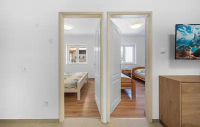 Krevet ili kreveti u jedinici u objektu Pet Friendly Apartment In Rogoznica