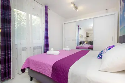 Krevet ili kreveti u jedinici u objektu Apartment Seaside, free parking