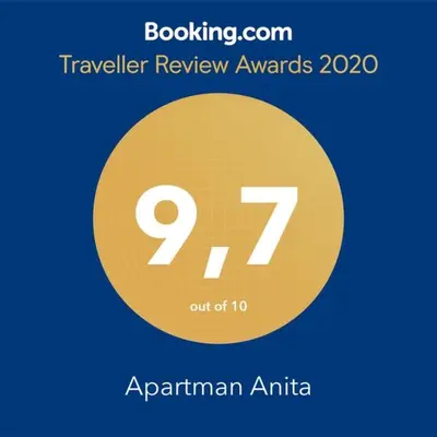 Certifikat, nagrada, logo ili neki drugi dokument izložen u objektu Apartman Anita