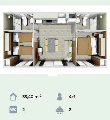Tlocrt objekta Mobile House 4 you, Murter - Slanica
