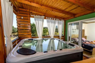 Tlocrt objekta Cozy and Chic Little House with pool Ivinj - 4