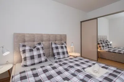 Krevet ili kreveti u jedinici u objektu Apartment Maya Center Modern 2bd