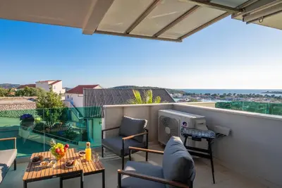 Balkon ili terasa u objektu Apartment Maya Center Modern 2bd