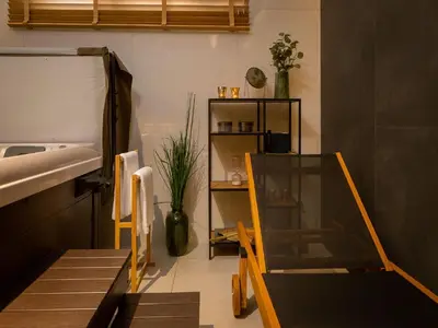 Krevet ili kreveti u jedinici u objektu Exquisite Murter Villa Villa Luxor 4 Bedrooms Heated Pool & Spa