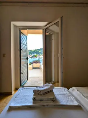 Krevet ili kreveti u jedinici u objektu APARTMAN 1 Istočna Gomilica