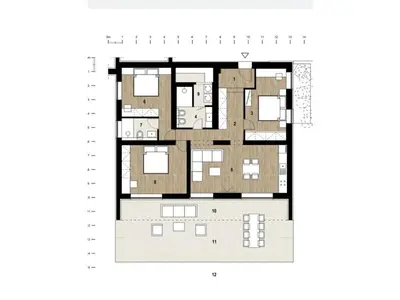 Tlocrt objekta Appartement Tribunj S1