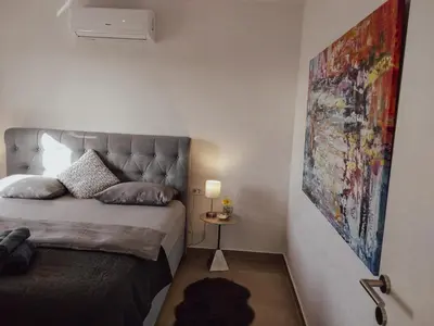 Krevet ili kreveti u jedinici u objektu Traum-Meerblick-Vodice