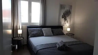 Krevet ili kreveti u jedinici u objektu Traum-Meerblick-Vodice