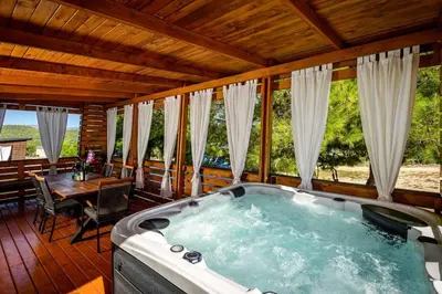 Tlocrt objekta Cozy and Chic Little House with Pool Ivinj-1 Vodice