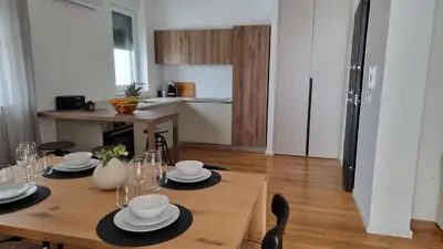 Kuhinja ili čajna kuhinja u objektu Apartment Sara with Sea View