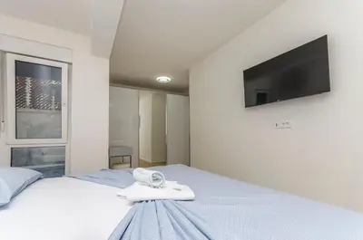Krevet ili kreveti u jedinici u objektu Apartment Adriatic with pool