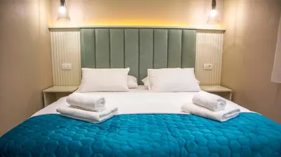Krevet ili kreveti u jedinici u objektu Lux Apartment Erato - Beach 10 min walk - FREE PARKING