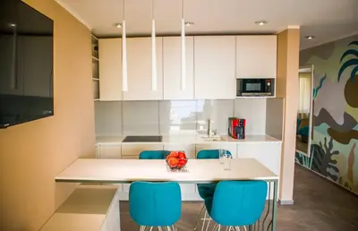 Kuhinja ili čajna kuhinja u objektu Lux Apartment Erato - Beach 10 min walk - FREE PARKING