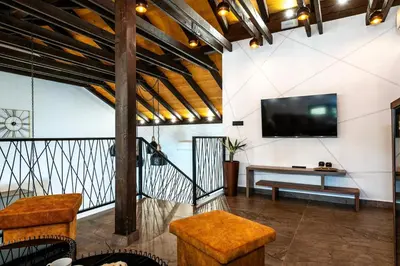 TV i/ili zabavni centar u objektu Luxury Villa Meden Dol with heated pool, Hot-Tub, 2 Saunas