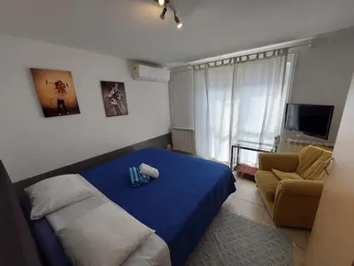 Krevet ili kreveti u jedinici u objektu Skradin villa et studio