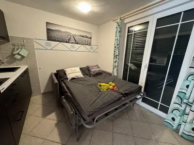 Krevet ili kreveti u jedinici u objektu Ferienhaus Bilice - Pool beheizt - Fitness - Relax