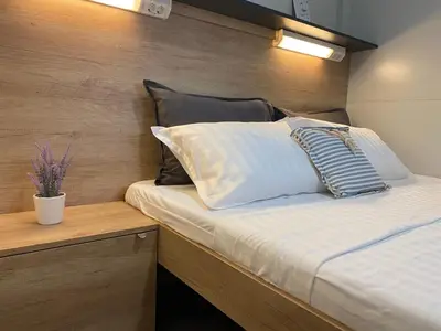 Krevet ili kreveti u jedinici u objektu Vi&No Mobile Home - Camping Pirovac