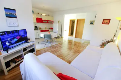 TV i/ili zabavni centar u objektu House with garden and Barbecue grill in Murter