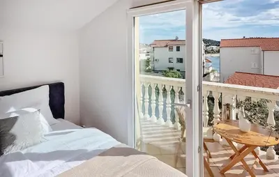 Balkon ili terasa u objektu Awesome Apartment In Rogoznica With Wifi