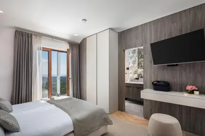 TV i/ili zabavni centar u objektu Luxury Villa Sea La Vie with Pool Near Sibenik