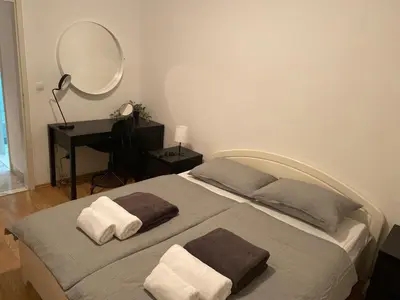 Krevet ili kreveti u jedinici u objektu Apartment seafront Juraj