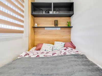 Krevet ili kreveti u jedinici u objektu Holiday Home Delux Eco by Interhome