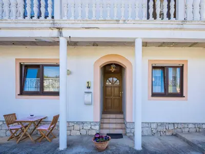 Balkon ili terasa u objektu Apartment in Zaton near Beach Zvizda
