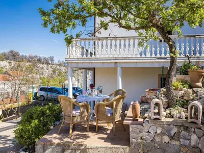 Balkon ili terasa u objektu Apartment in Zaton near Beach Zvizda