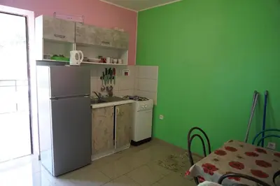Kuhinja ili čajna kuhinja u objektu Apartmani Autocamp Panorama