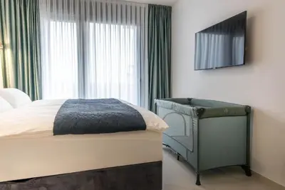 Krevet ili kreveti u jedinici u objektu Moderne Villa in Brodarica mit Meerblick & Pool - bei Šibenik