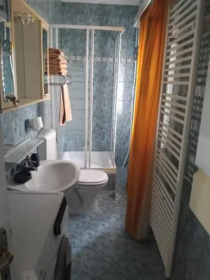 Kupaonica u objektu Wine Garden old apartment with large terrace