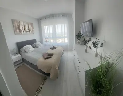 Krevet ili kreveti u jedinici u objektu Villa Ocean View3 Vollausstattung,Pool,Meerblick,Top-Lage