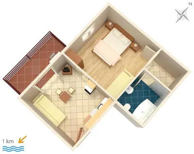 Tlocrt objekta Apartments with parking space Murter - 5084