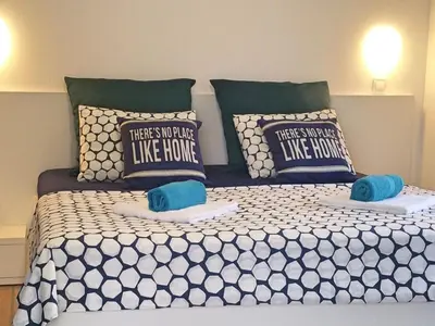 Krevet ili kreveti u jedinici u objektu Apartments Mateo - One Bedroom Apartment - Blue