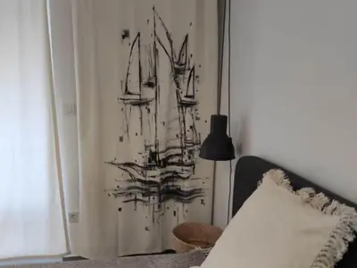Tlocrt objekta Modern Beachfront Apartments near ibenik - Comfort Studio Apartment with Balcony and Sea View