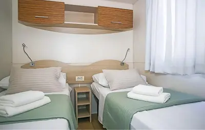 Krevet ili kreveti u jedinici u objektu Beautiful Stacaravan In Drnis With Wifi