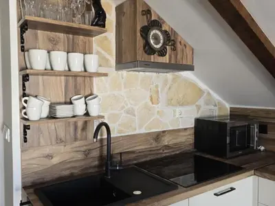 Kuhinja ili čajna kuhinja u objektu Apartment Angir Martina with sea view