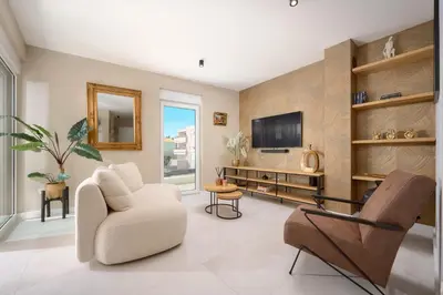 TV i/ili zabavni centar u objektu Sea & Sky - Boutique Sea View Apartment with Large Terrace